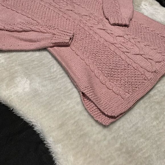 Deidre McGuire Pima Cotton Knitted Long Sleeve Pink Ireland Sweater Size Medium - Picture 7 of 7